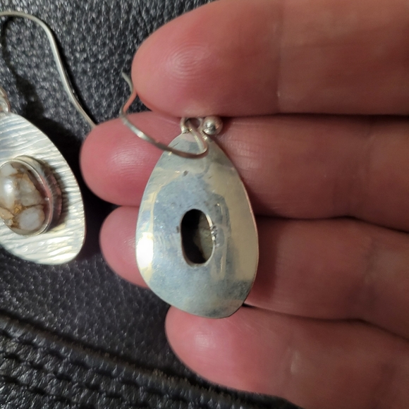 Pink Opal Sterling Silver Earrings - Picture 3 of 4